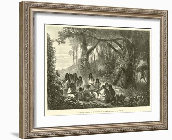 Halt of a Party of Antis Indians at the Entrance of a Forest-Édouard Riou-Framed Giclee Print