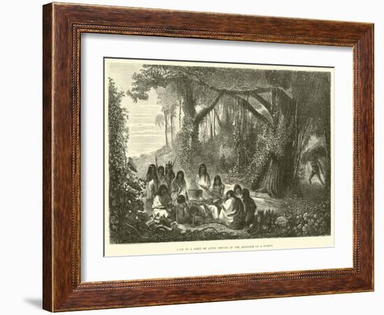 Halt of a Party of Antis Indians at the Entrance of a Forest-Édouard Riou-Framed Giclee Print