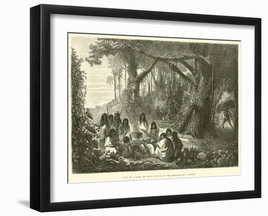 Halt of a Party of Antis Indians at the Entrance of a Forest-Édouard Riou-Framed Giclee Print