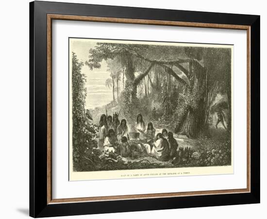 Halt of a Party of Antis Indians at the Entrance of a Forest-Édouard Riou-Framed Giclee Print