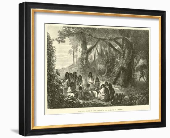 Halt of a Party of Antis Indians at the Entrance of a Forest-Édouard Riou-Framed Giclee Print