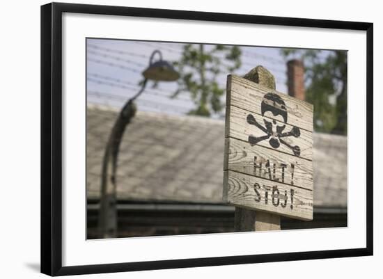 Halt Sign in KL Auschwitz I-Jon Hicks-Framed Photographic Print