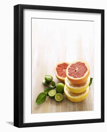 Halved Grapefruits and Limes-Louise Lister-Framed Photographic Print