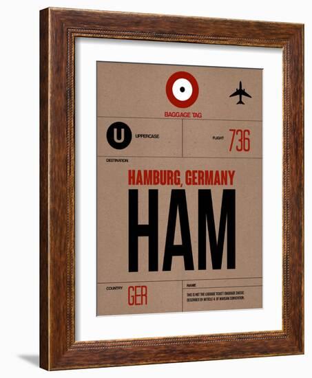 HAM Hamburg Luggage Tag 1-NaxArt-Framed Art Print