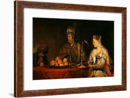 Haman and Ahasuerus at the Feast of Esther-Aert de Gelder-Framed Giclee Print