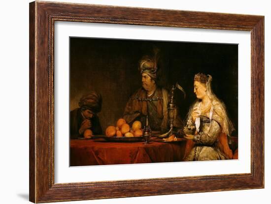 Haman and Ahasuerus at the Feast of Esther-Aert de Gelder-Framed Premium Giclee Print