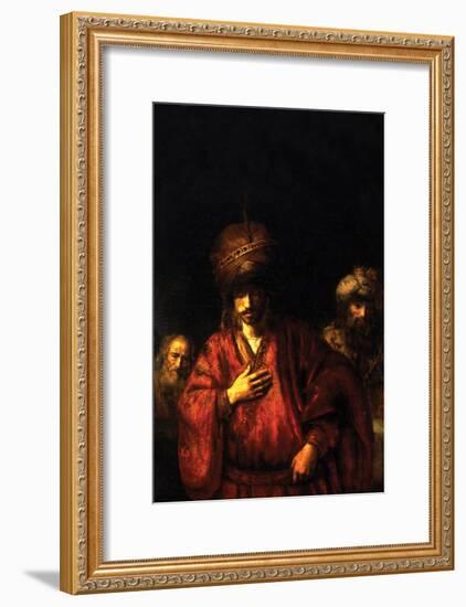 Haman in Disgrace-Rembrandt van Rijn-Framed Art Print