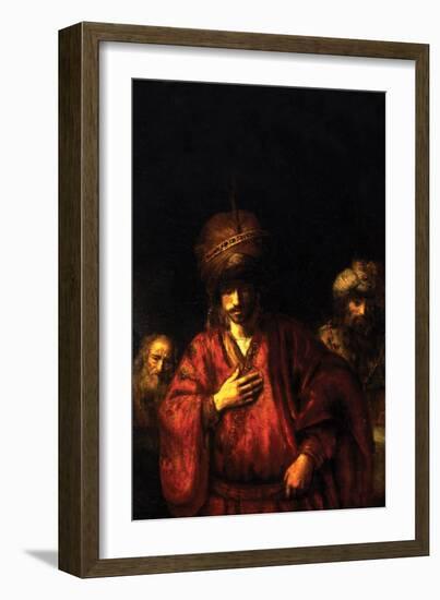 Haman in Disgrace-Rembrandt van Rijn-Framed Art Print