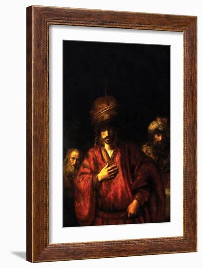 Haman in Disgrace-Rembrandt van Rijn-Framed Art Print