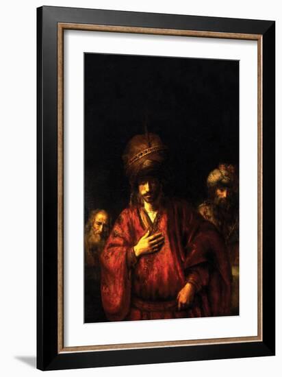 Haman in Disgrace-Rembrandt van Rijn-Framed Art Print