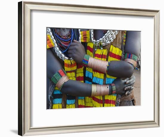 Hamar tribe, people in traditional clothing, Hamar Village, South Omo, Ethiopia-Keren Su-Framed Photographic Print