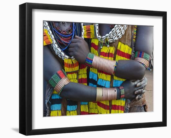 Hamar tribe, people in traditional clothing, Hamar Village, South Omo, Ethiopia-Keren Su-Framed Photographic Print