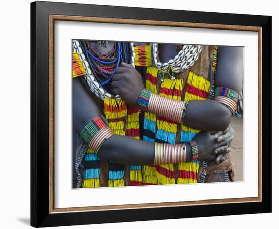 Hamar tribe, people in traditional clothing, Hamar Village, South Omo, Ethiopia-Keren Su-Framed Photographic Print