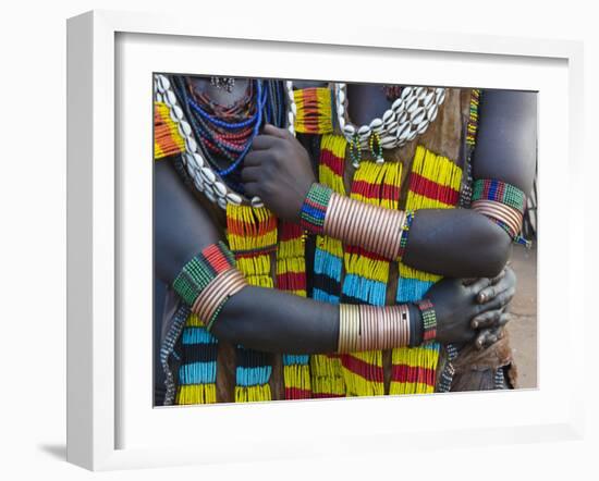 Hamar tribe, people in traditional clothing, Hamar Village, South Omo, Ethiopia-Keren Su-Framed Photographic Print