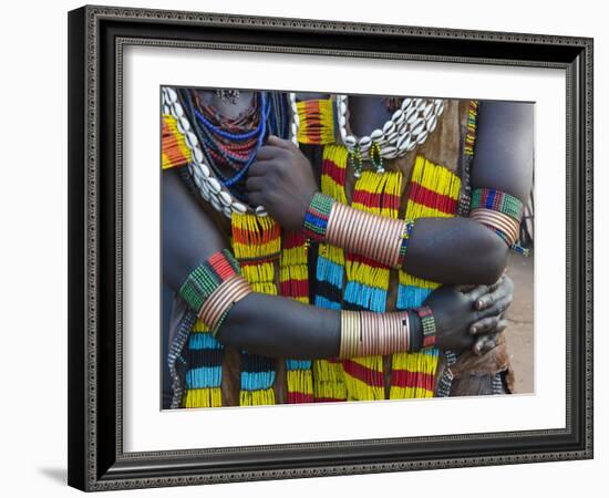 Hamar tribe, people in traditional clothing, Hamar Village, South Omo, Ethiopia-Keren Su-Framed Photographic Print