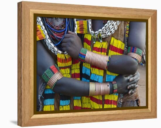 Hamar tribe, people in traditional clothing, Hamar Village, South Omo, Ethiopia-Keren Su-Framed Premier Image Canvas