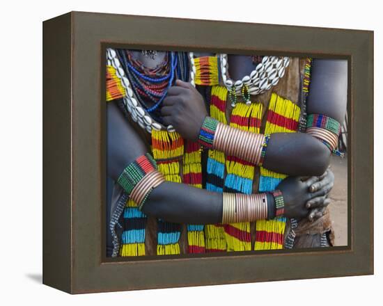 Hamar tribe, people in traditional clothing, Hamar Village, South Omo, Ethiopia-Keren Su-Framed Premier Image Canvas