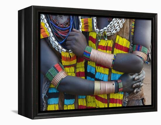 Hamar tribe, people in traditional clothing, Hamar Village, South Omo, Ethiopia-Keren Su-Framed Premier Image Canvas