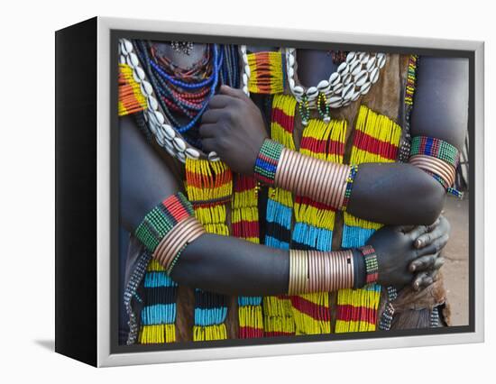Hamar tribe, people in traditional clothing, Hamar Village, South Omo, Ethiopia-Keren Su-Framed Premier Image Canvas
