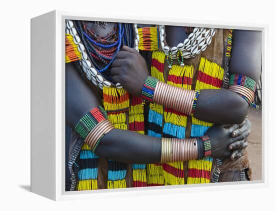 Hamar tribe, people in traditional clothing, Hamar Village, South Omo, Ethiopia-Keren Su-Framed Premier Image Canvas