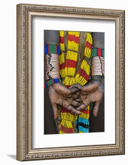 Hamar tribe, woman in traditional clothing, Hamar Village, South Omo, Ethiopia-Keren Su-Framed Photographic Print