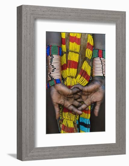 Hamar tribe, woman in traditional clothing, Hamar Village, South Omo, Ethiopia-Keren Su-Framed Photographic Print