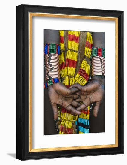 Hamar tribe, woman in traditional clothing, Hamar Village, South Omo, Ethiopia-Keren Su-Framed Photographic Print