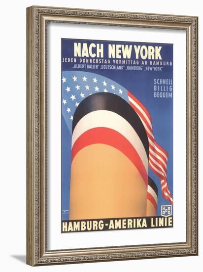 Hamburg America Line, Ship Funnel-Found Image Press-Framed Giclee Print