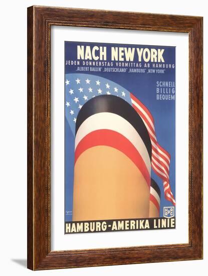 Hamburg America Line, Ship Funnel-Found Image Press-Framed Giclee Print