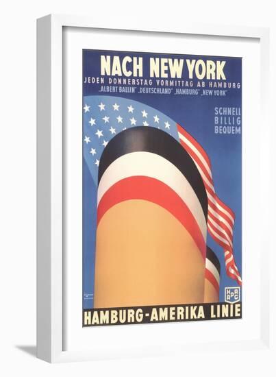 Hamburg America Line, Ship Funnel-Found Image Press-Framed Giclee Print