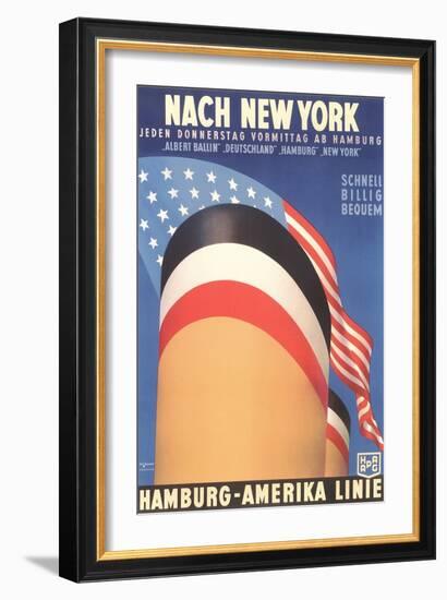 Hamburg America Line, Ship Funnel-Found Image Press-Framed Giclee Print