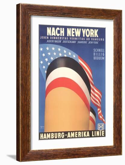 Hamburg America Line, Ship Funnel-null-Framed Art Print