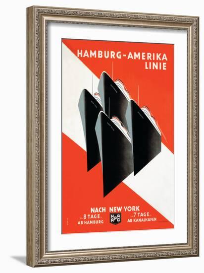 Hamburg-Amerika Cruise Line-null-Framed Art Print