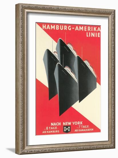 Hamburg Amerika Line Ships-null-Framed Art Print