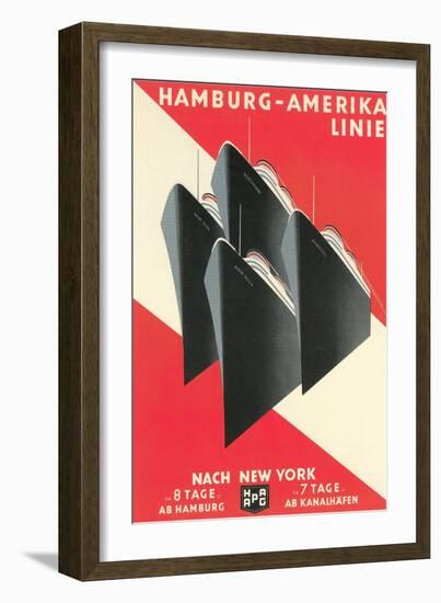 Hamburg Amerika Line Ships-null-Framed Art Print