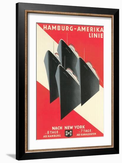 Hamburg Amerika Line Ships-null-Framed Art Print