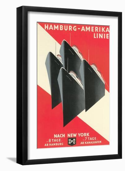 Hamburg Amerika Line Ships-null-Framed Art Print