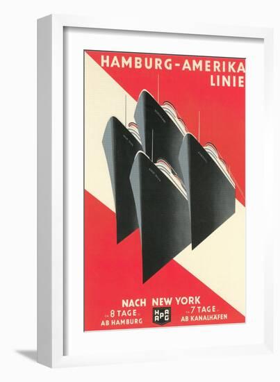 Hamburg Amerika Line Ships-null-Framed Art Print