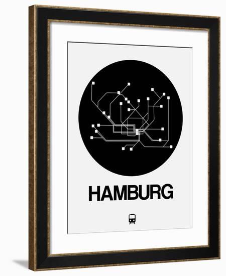 Hamburg Black Subway Map-NaxArt-Framed Art Print