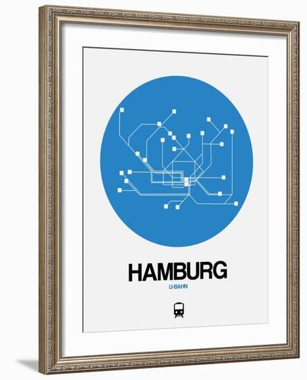 Hamburg Blue Subway Map-NaxArt-Framed Art Print