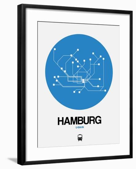 Hamburg Blue Subway Map-NaxArt-Framed Art Print