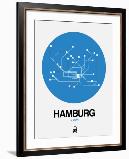 Hamburg Blue Subway Map-NaxArt-Framed Art Print