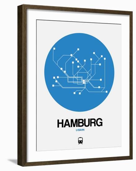 Hamburg Blue Subway Map-NaxArt-Framed Art Print