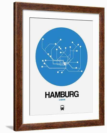 Hamburg Blue Subway Map-NaxArt-Framed Art Print