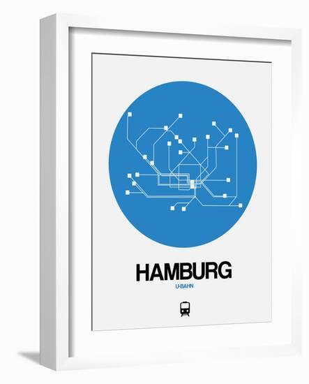 Hamburg Blue Subway Map-NaxArt-Framed Art Print