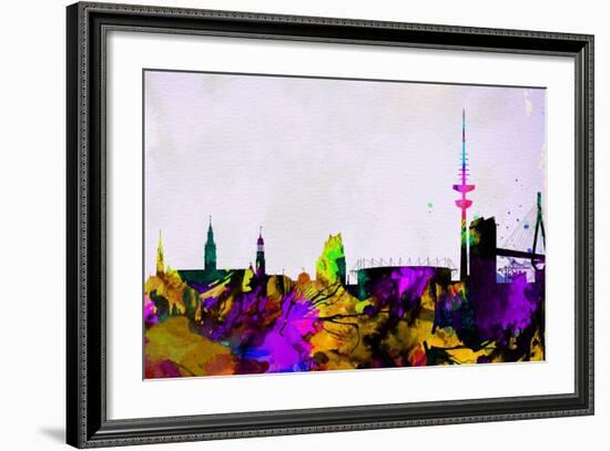 Hamburg City Skyline-NaxArt-Framed Art Print