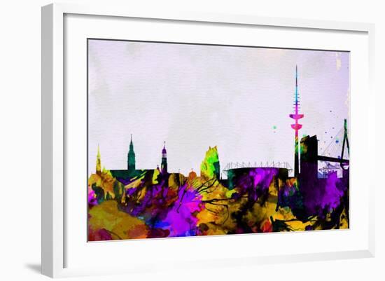 Hamburg City Skyline-NaxArt-Framed Art Print