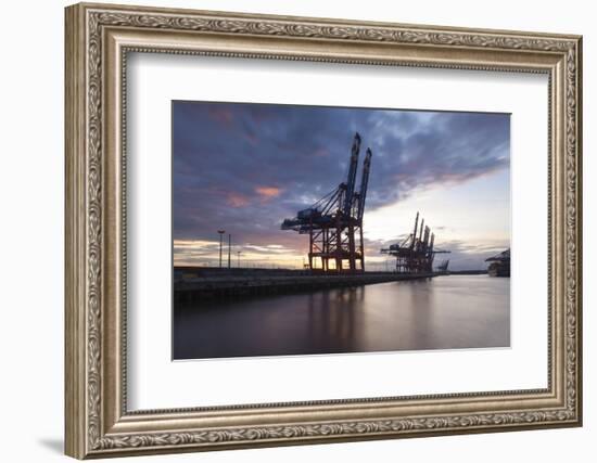 Hamburg, Container Terminal, Harbour Cranes-Catharina Lux-Framed Photographic Print