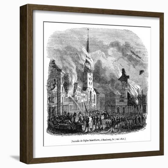 Hamburg Fire 1842-Magasin Pittoresque-Framed Art Print