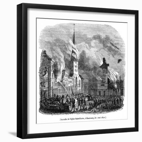 Hamburg Fire 1842-Magasin Pittoresque-Framed Art Print